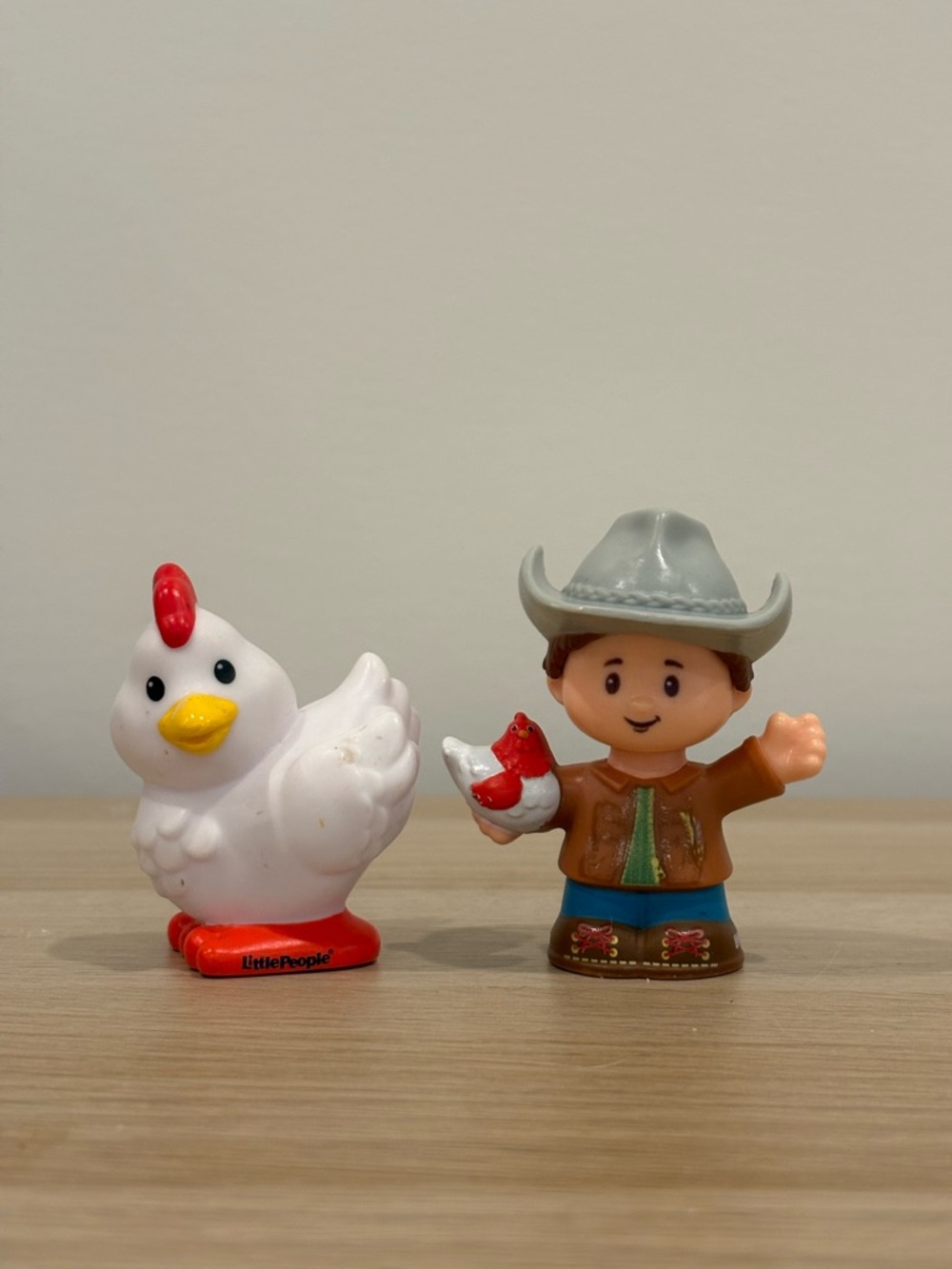 Fisher-Price Little People Chicken and Farmer Figures Lot of 2 Toddler Toys